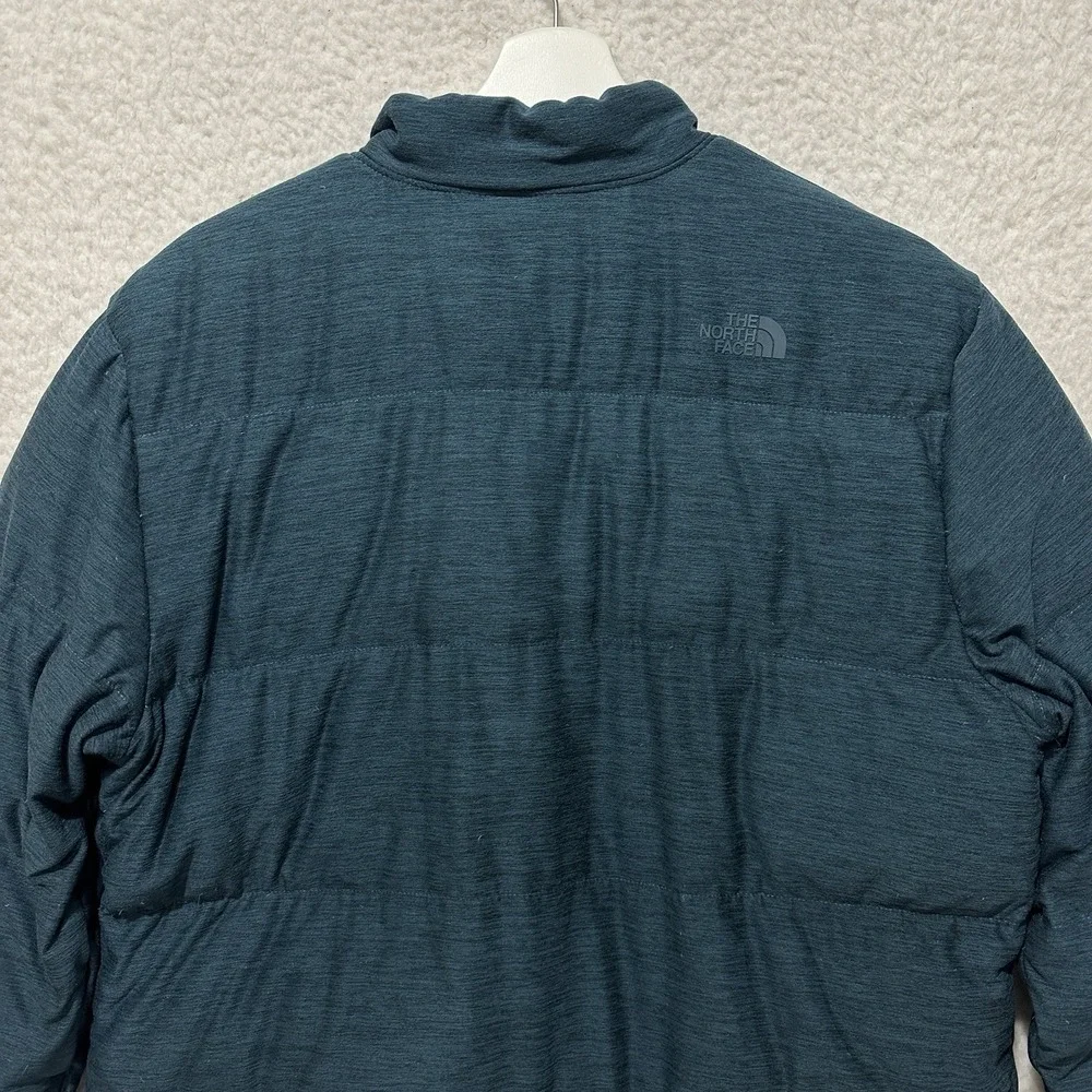 The North Face 550‎ Men's Quilted Puffer Snap T Button Teal Green Jacket Size M